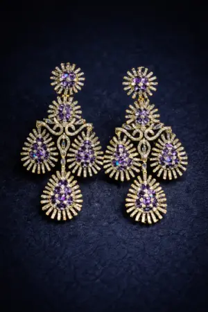 Amethyst Radiance Floral Drop Earrings