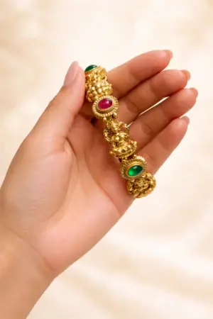 Antique Lakshmi Stone Studded Temple Bangle