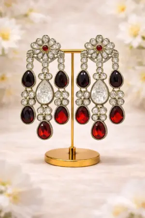 Crimson Royale Crystal Drop Earrings