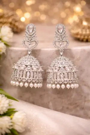 Elegant Silver Color Jhumka