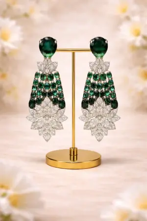 Emerald Bloom Luxe Drop Earrings