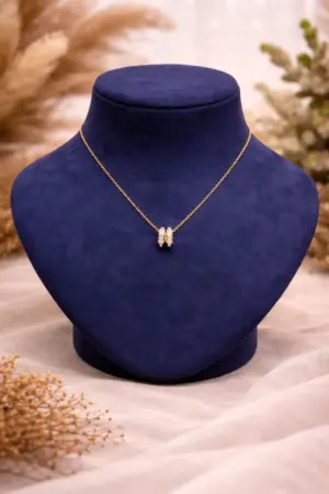 Gold-Plated Double Hoop Pendant Chain