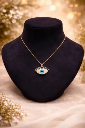 Gold-Plated Evil Eye Pendant Chain