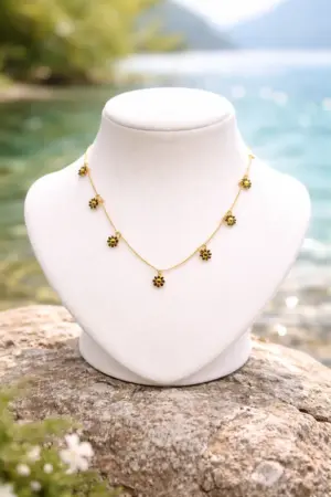 Gold-Plated Floral Charm Chain