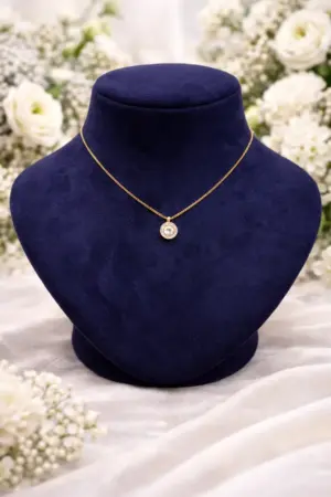 Gold-Plated Solitaire Pendant Chain