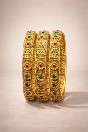 Lakshmi Antique Temple Bangles Set