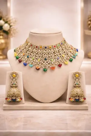 Navaratna Sparkle AD Choker Set