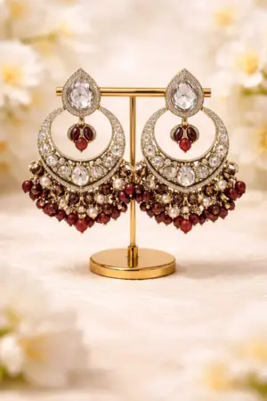 Royal Ruby Elegance Chandbali Earrings
