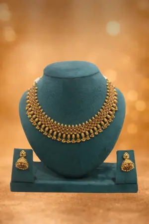 Antique Ruby Stone Choker Necklace Set