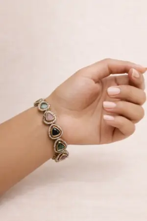 Elegant Multicolor Gemstone Designer Bangle