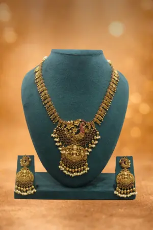 Peacock Lakshmi Antique Necklace Set