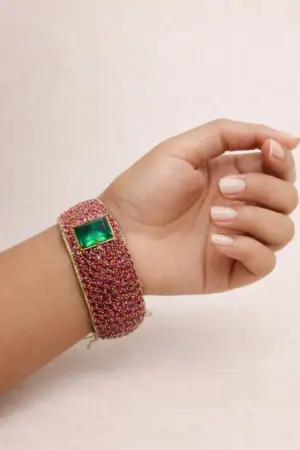Royal Emerald Fusion Statement Bangle