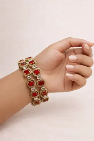 Ruby Radiance Gold Bangle