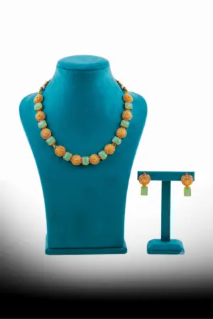 Antique Mint Green Stone Necklace Set