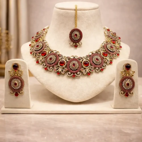 Ruby Radiance Antique Choker Set